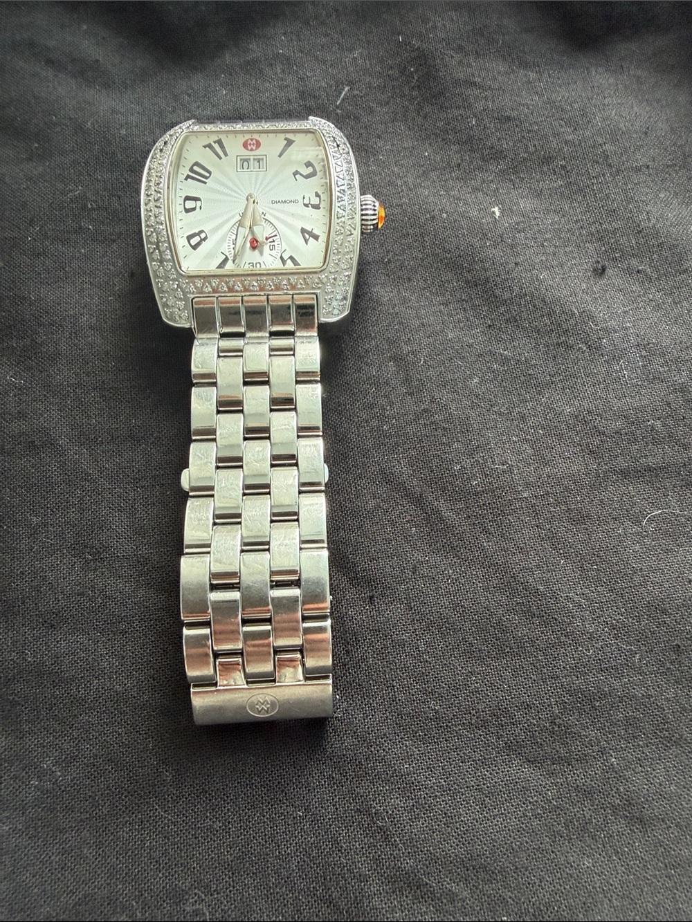 Diamond Accent Silver-Tone Women's Watch - White Dial - Picture 7 of 10